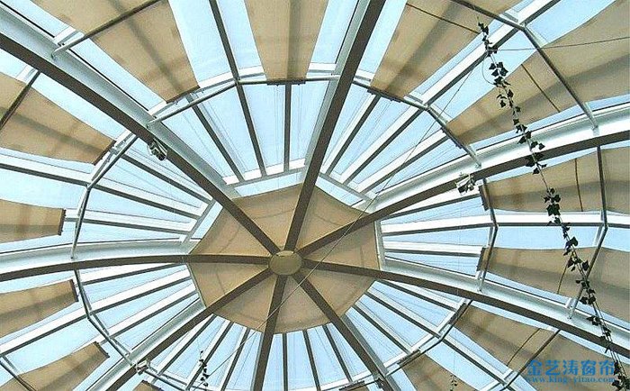 陽光房遮陽窗簾方案四:頂部戶外天棚簾+立面室外電動卷簾